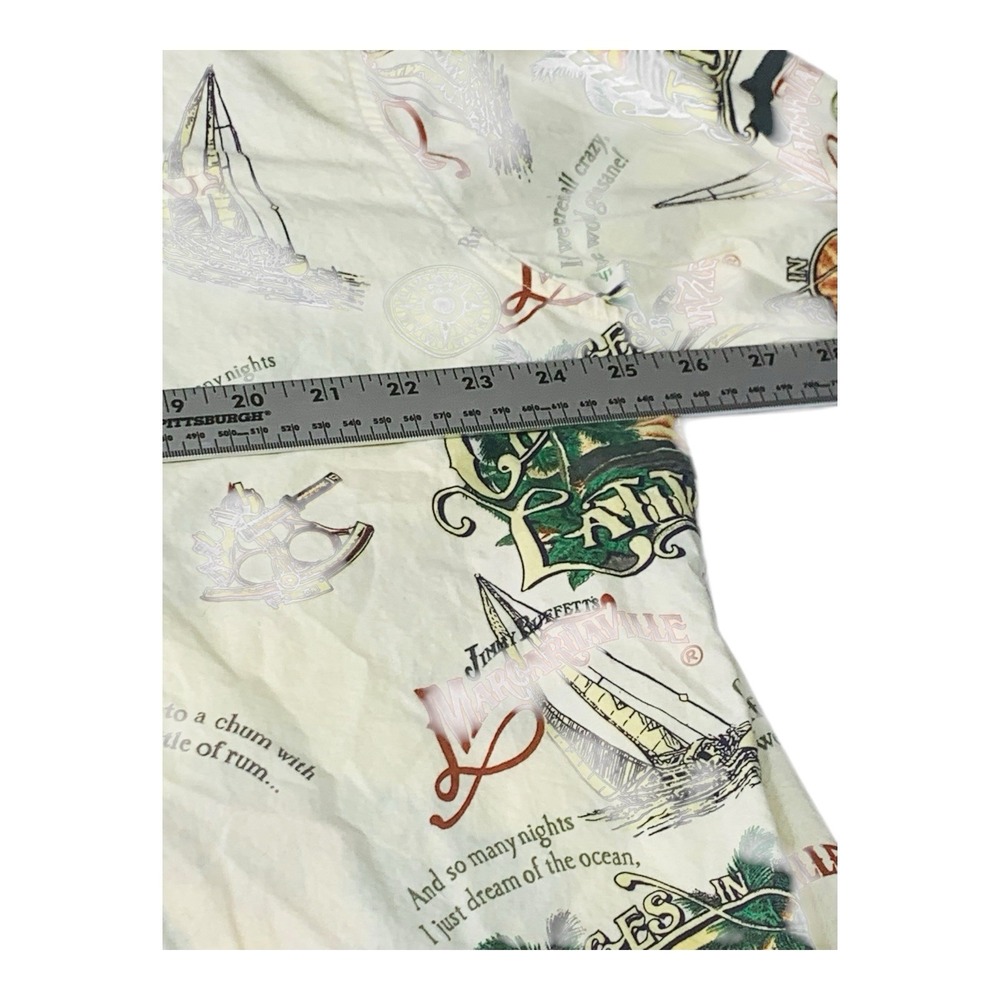 Jimmy Buffett Margaritaville XLarge Changes in Latitudes Hawaiian Shirt Cream - Picture 11 of 11